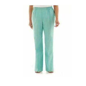 Women's Pants Alfred Dunner St Marten Pull On Seafoam size 8 short NEW